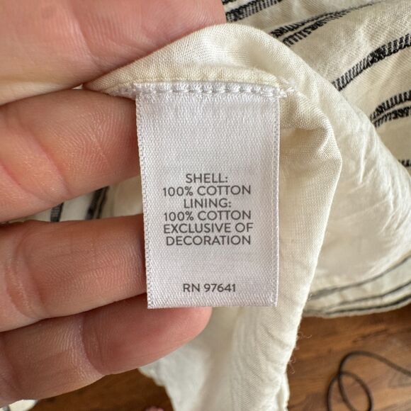 J Jill Striped Tiered Dress Sz XL Boho Coastal Grandma Cotton V-Neck Flowy - Picture 7 of 7